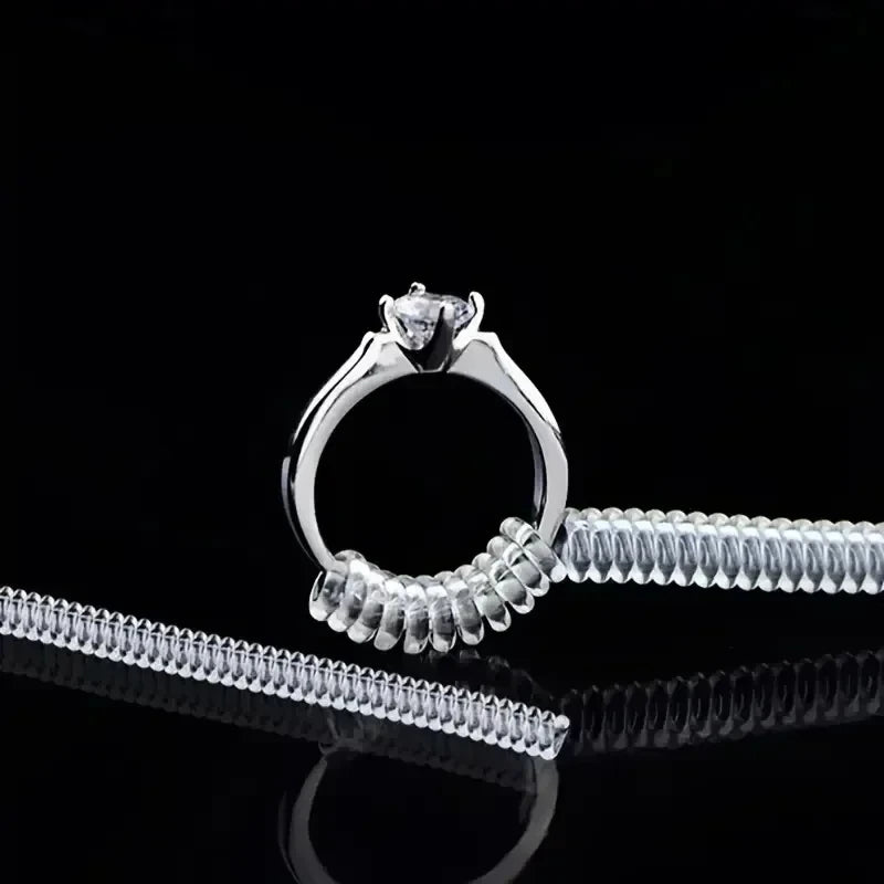 12PCS Silicone Invisible Ring Size Resizer - 8 Sizes Adjustable Clear Tighteners for Perfect Fit