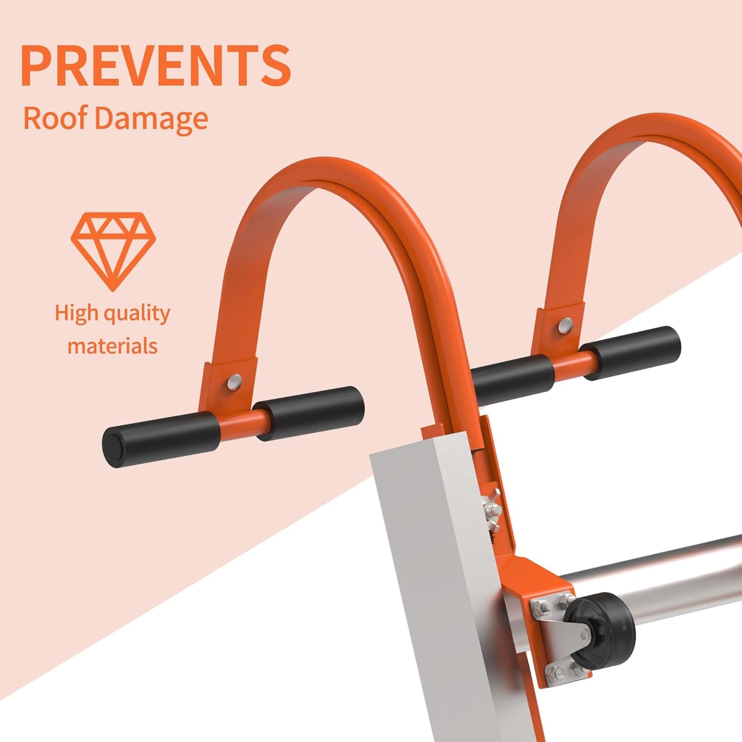 Premium 2 Pack Heavy Duty Ladder Roof Hook with Rubber Grip T-Bar - Safely Access Steep Roofs with 500 Lbs Weight Rating!