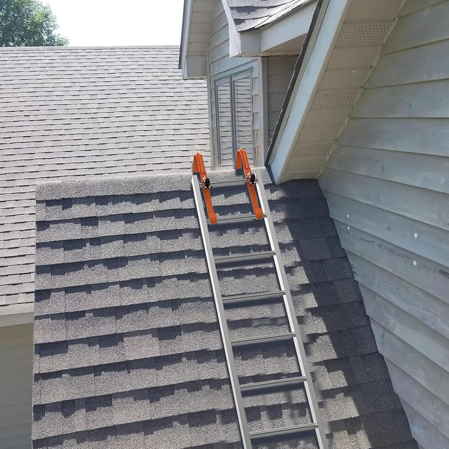 Premium 2 Pack Heavy Duty Ladder Roof Hook with Rubber Grip T-Bar - Safely Access Steep Roofs with 500 Lbs Weight Rating!