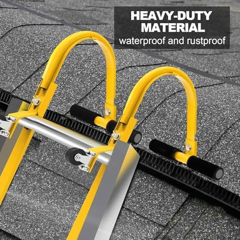 Heavy-Duty Roof Ladder Hooks with Wheels - Ultimate Extension Ladder Stabilizer for Safe, Easy Access to Steep Roofs!