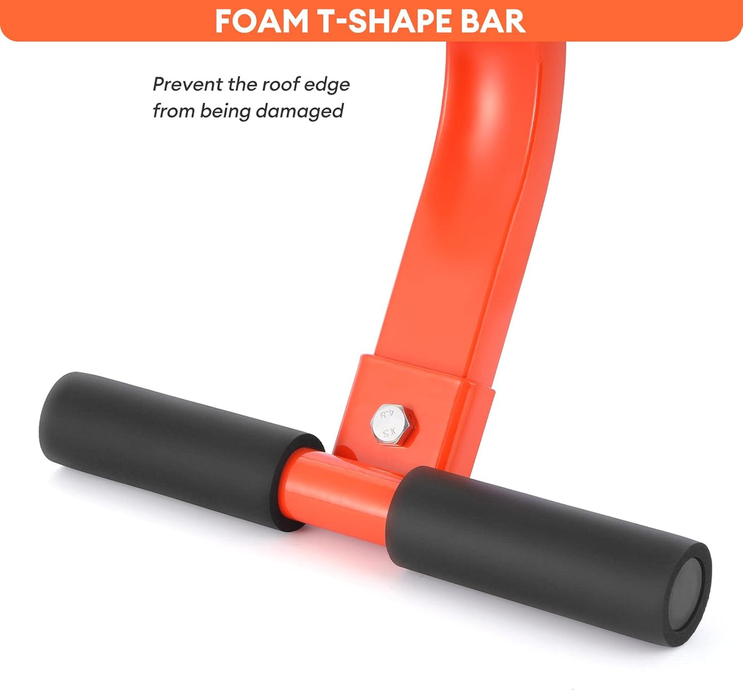 2 Pack Heavy-Duty Ladder Roof Hooks with 360° Rotating Wheel & Foam Grip - 500 Lbs Ladder Stabilizer for Maximum Safety - Orange