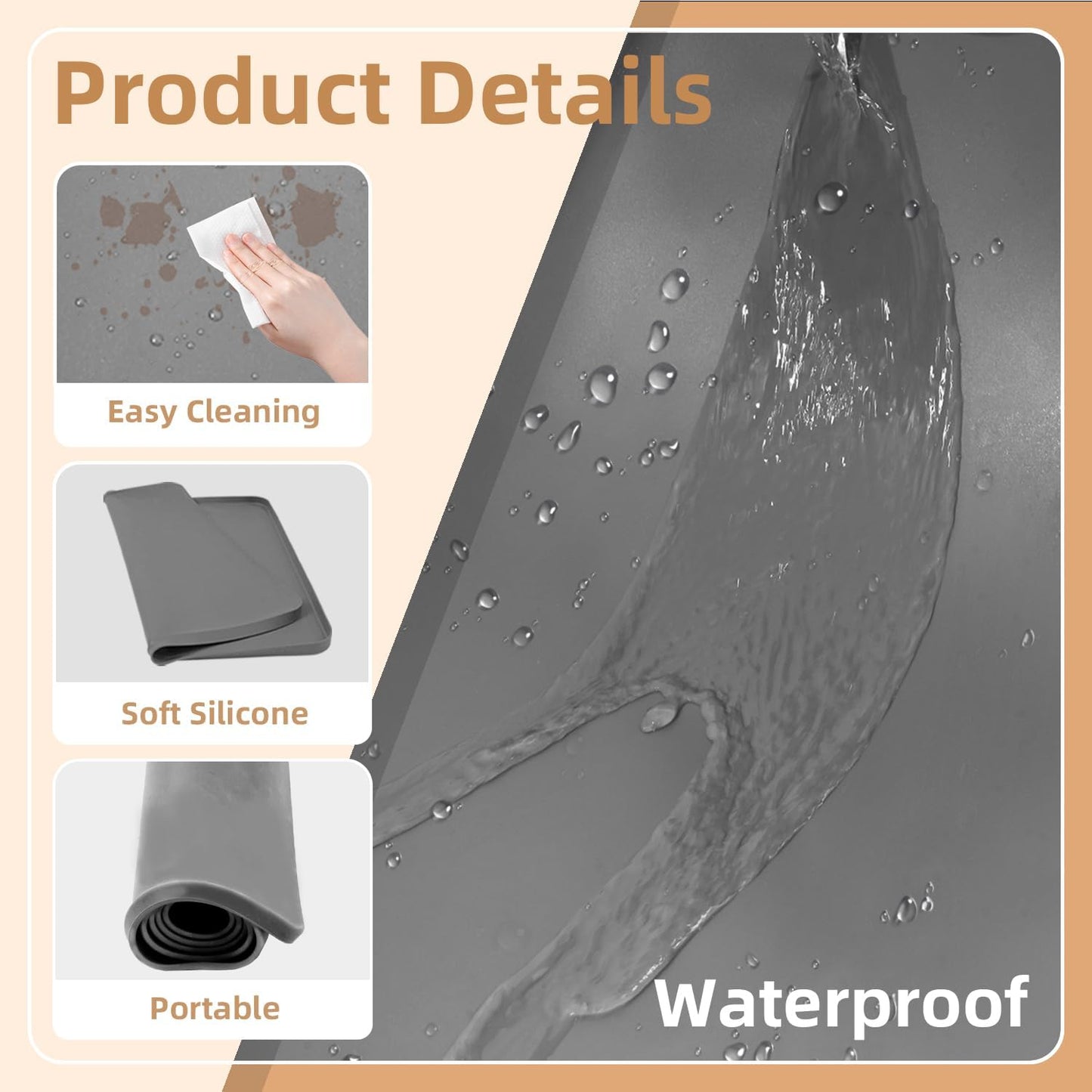 Revolutionary Pee Pad Holder - 24" x 24" Non-Slip Silicone Training Mat with Raised Edges for Easy Cleaning & Indoor Dog Potty Solutions