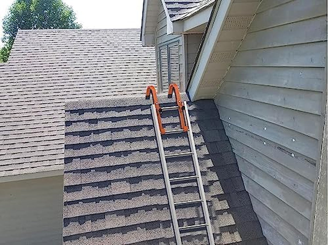 Heavy-Duty Roof Ladder Hook - 2 Pack Stabilizer with 500 Lbs Weight Capacity and Wheel for Safe Roof Access