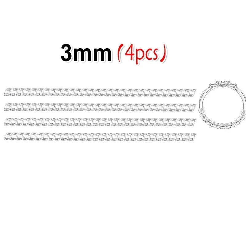 12PCS Silicone Invisible Ring Size Resizer - 8 Sizes Adjustable Clear Tighteners for Perfect Fit
