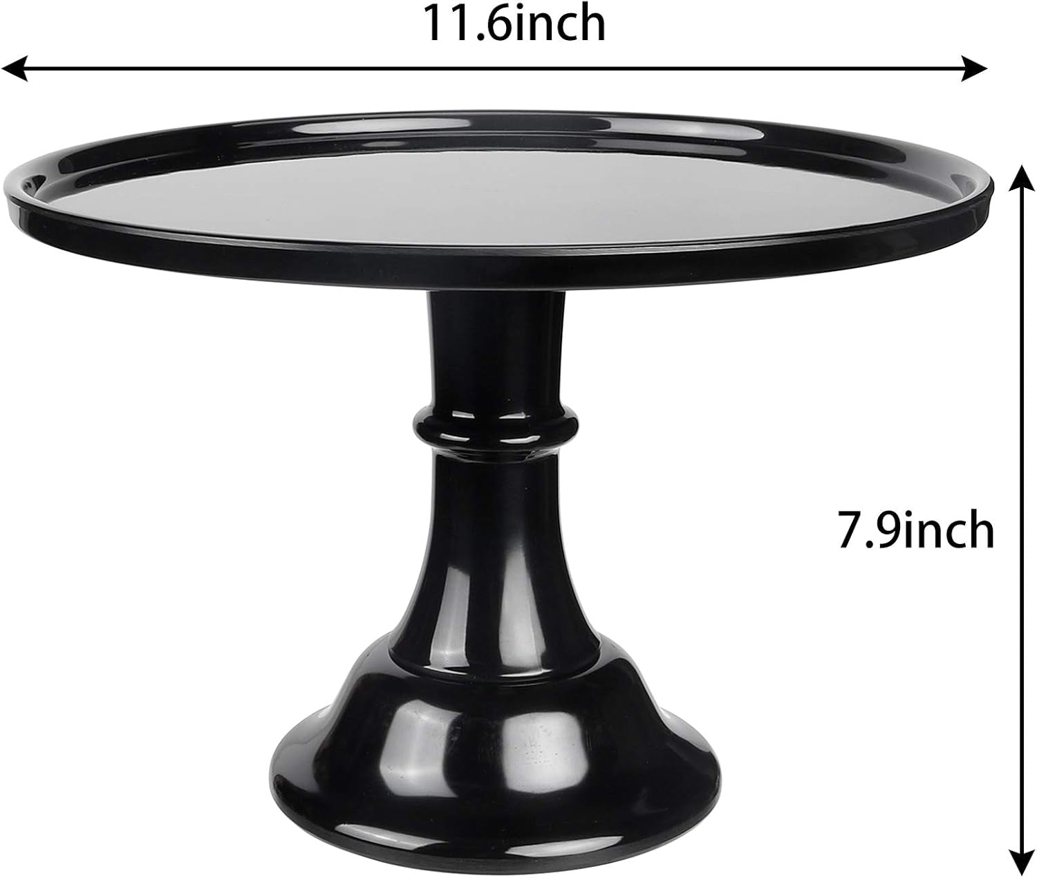 Elegant 11" Black Melamine Round Cake Stand - Perfect for Weddings, Birthdays, Holidays & Special Events!
