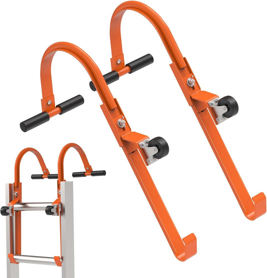 Premium 2 Pack Heavy Duty Ladder Roof Hook with Rubber Grip T-Bar - Safely Access Steep Roofs with 500 Lbs Weight Rating!
