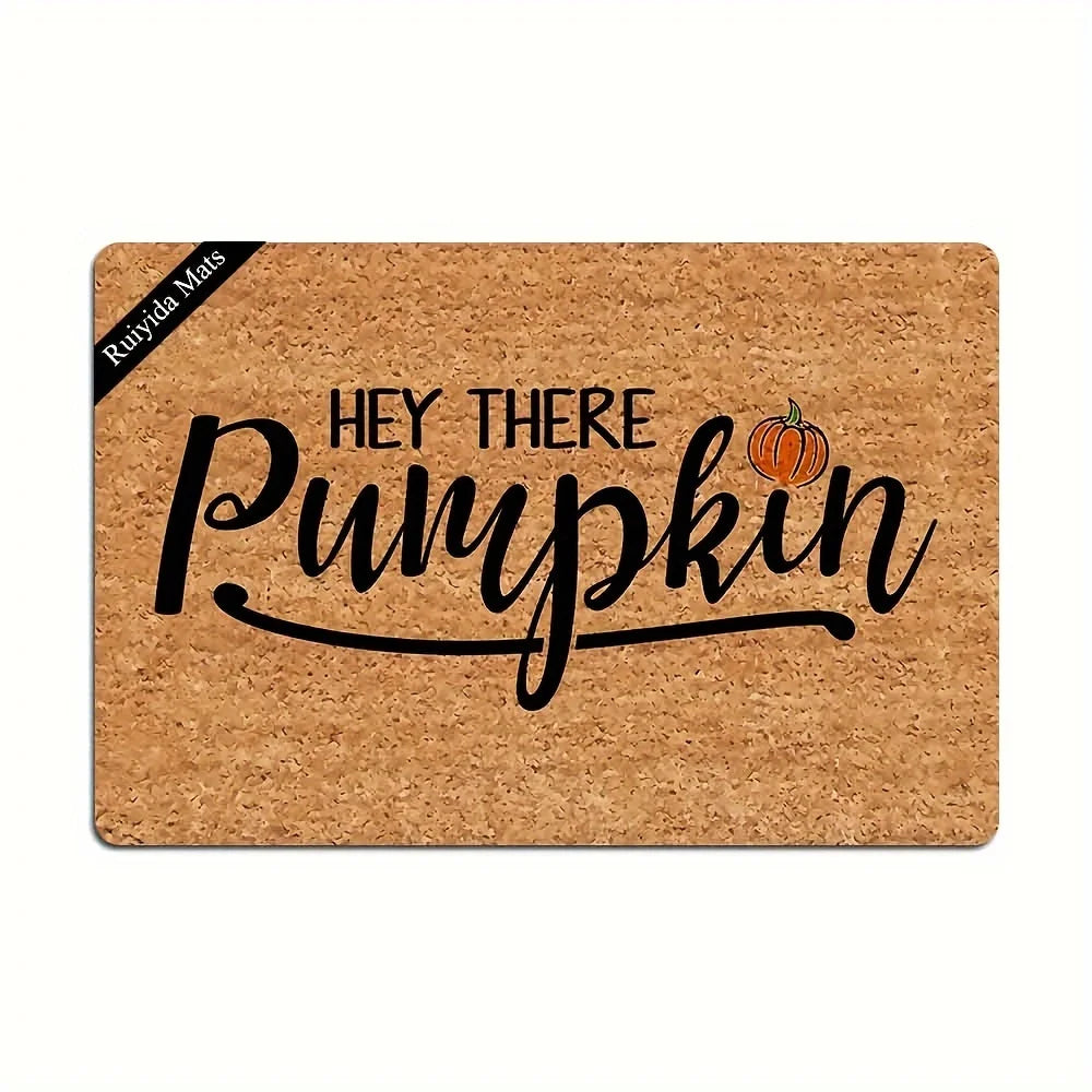 Hey There Pumpkin Non-Slip Waterproof Door Mat – Durable, Soft & Festive Entryway Decor