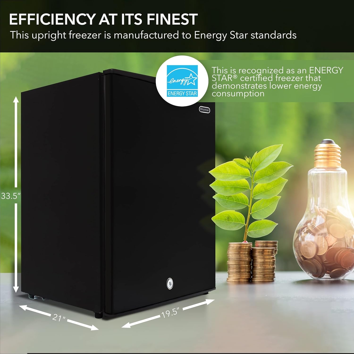 CUF-301BK 3 Cu. Ft Energy Star Locking Upright Freezer - Sleek Black Design