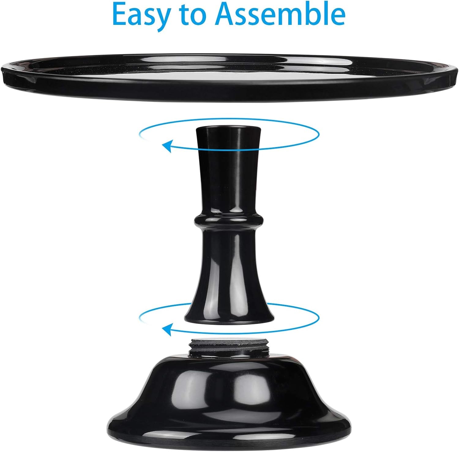 Elegant 11" Black Melamine Round Cake Stand - Perfect for Weddings, Birthdays, Holidays & Special Events!