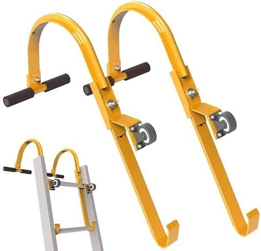 Heavy-Duty Roof Ladder Hooks with Wheels - Ultimate Extension Ladder Stabilizer for Safe, Easy Access to Steep Roofs!