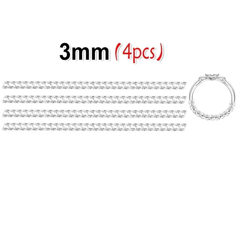 12PCS Silicone Invisible Ring Size Resizer - 8 Sizes Adjustable Clear Tighteners for Perfect Fit