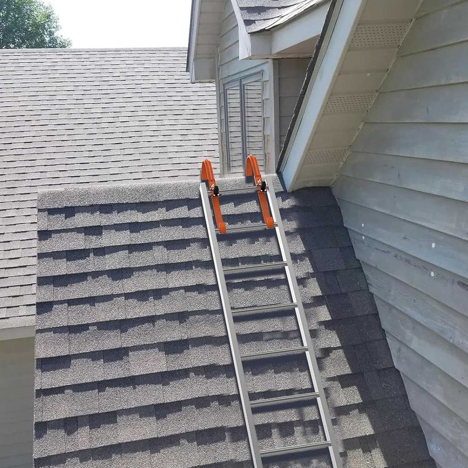 Premium 2 Pack Heavy Duty Ladder Roof Hook with Rubber Grip T-Bar - Safely Access Steep Roofs with 500 Lbs Weight Rating!