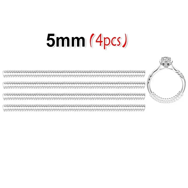 12PCS Silicone Invisible Ring Size Resizer - 8 Sizes Adjustable Clear Tighteners for Perfect Fit