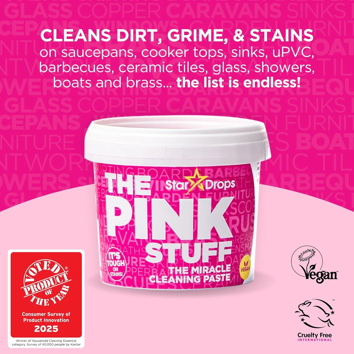 The Pink Stuff Miracle Cleaning Paste | Viral Tiktok All-Purpose Cleaner