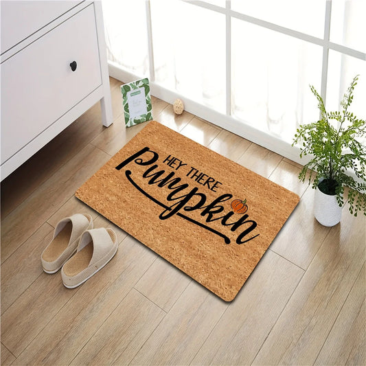 Hey There Pumpkin Non-Slip Waterproof Door Mat – Durable, Soft & Festive Entryway Decor