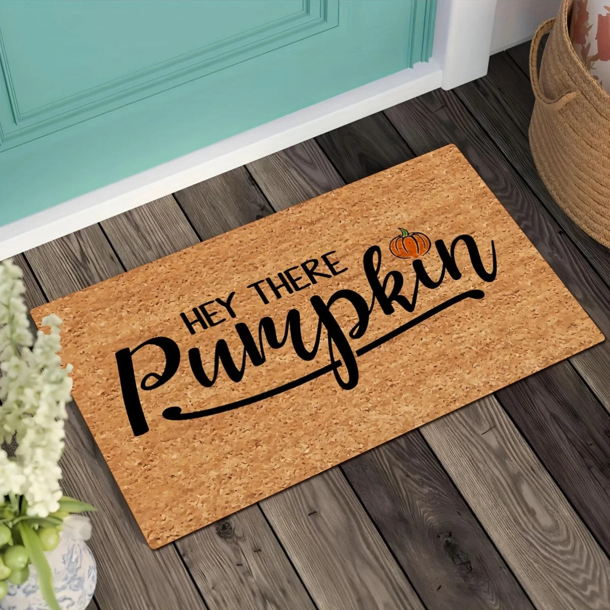 Hey There Pumpkin Non-Slip Waterproof Door Mat – Durable, Soft & Festive Entryway Decor