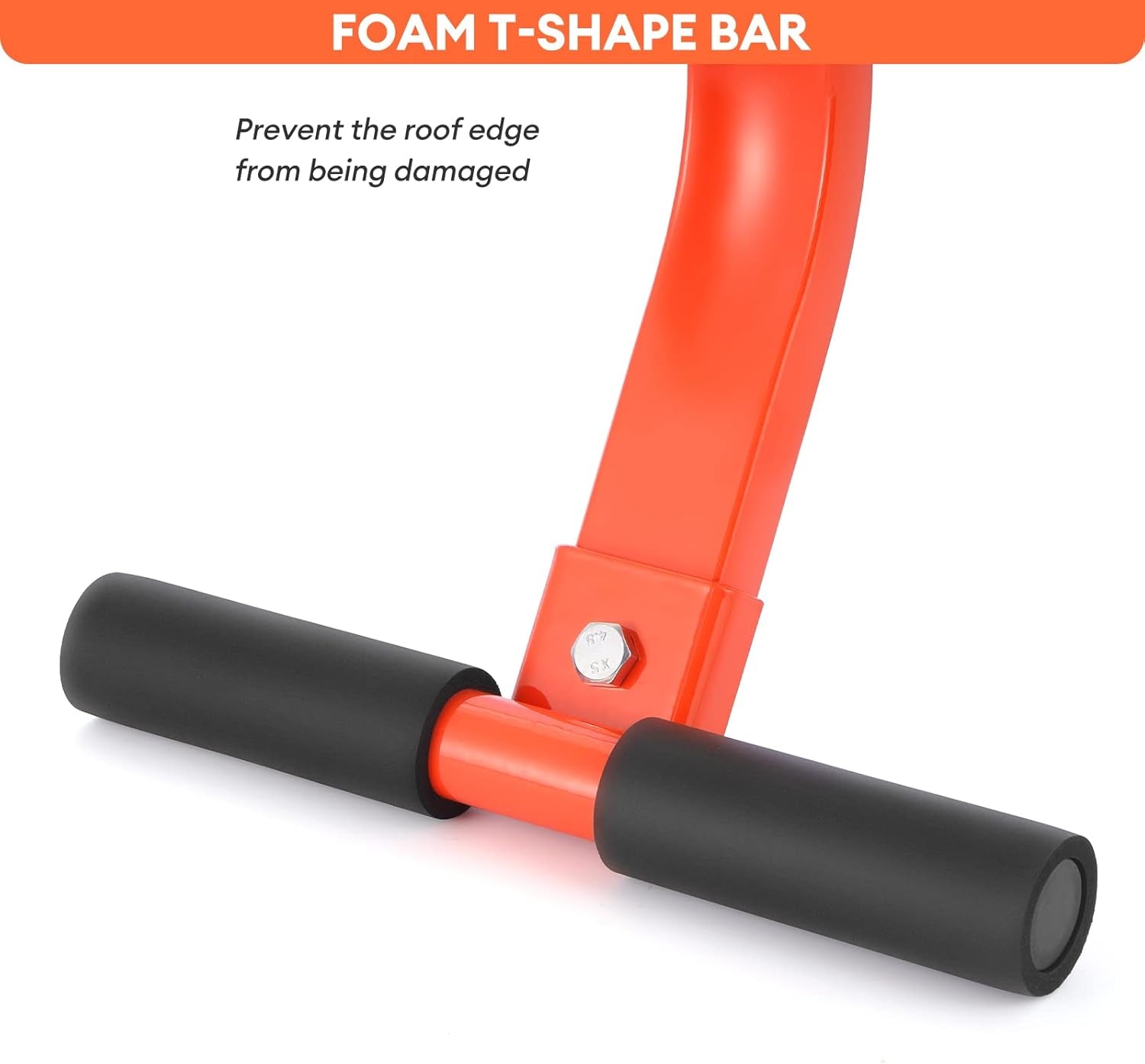 2 Pack Heavy-Duty Ladder Roof Hooks with 360° Rotating Wheel & Foam Grip - 500 Lbs Ladder Stabilizer for Maximum Safety - Orange