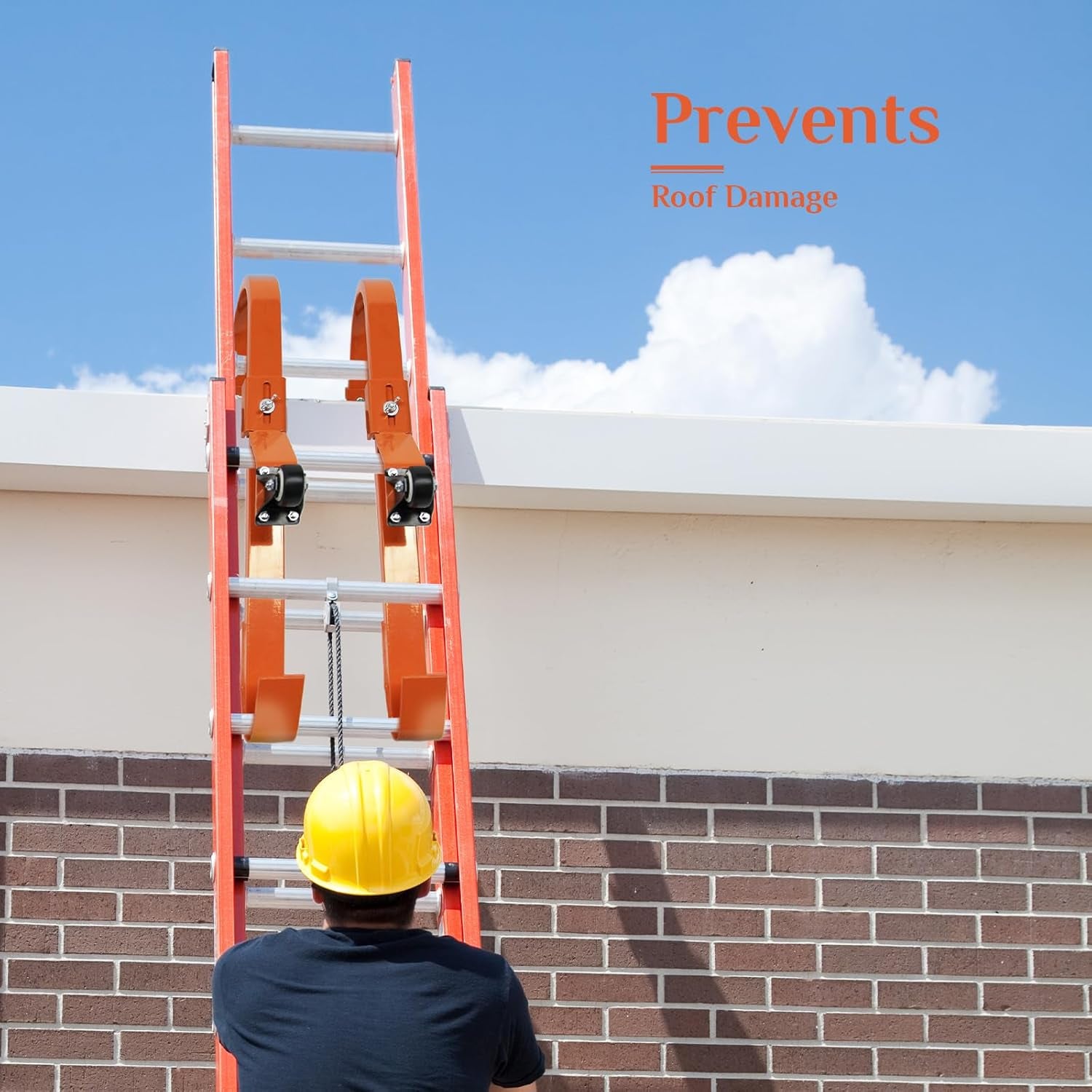 Heavy-Duty 2 Pack Roof Ladder Hooks - 26"x10" Stabilizers with 500 lbs Capacity & Wheels for Safe, Easy Access