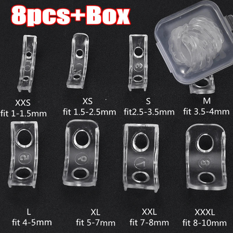 12PCS Silicone Invisible Ring Size Resizer - 8 Sizes Adjustable Clear Tighteners for Perfect Fit