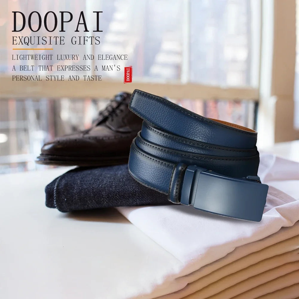 Men's Premium Leather Business Belt - Classic Alloy Buckle, Adjustable & Stylish for Casual & Formal Wear