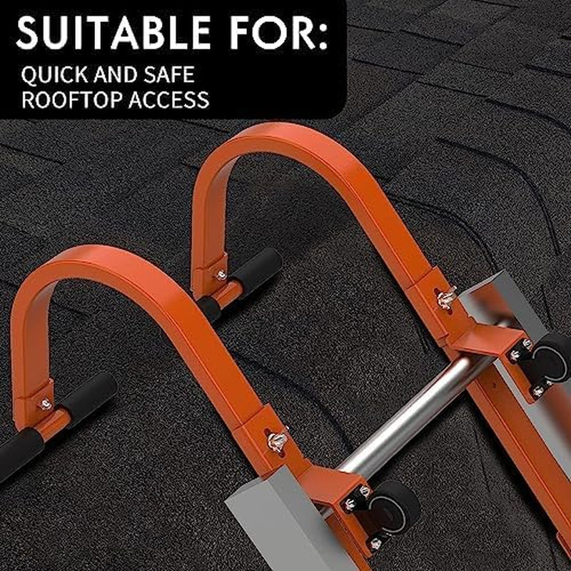 Heavy-Duty Roof Ladder Hook - 2 Pack Stabilizer with 500 Lbs Weight Capacity and Wheel for Safe Roof Access