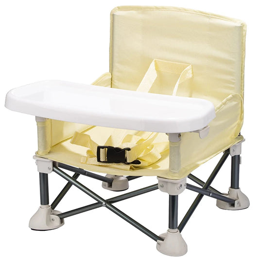 Portable Baby Dining Chair with Plate & Seat Belt - Perfect for Beach & Camping!