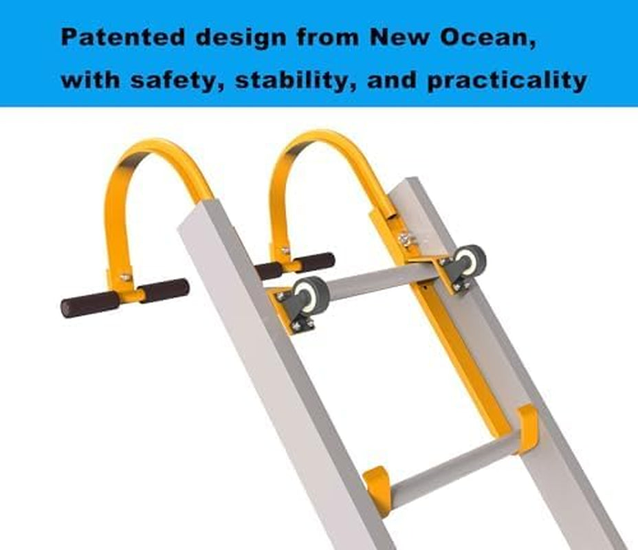 Heavy-Duty Roof Ladder Hooks with Wheels - Ultimate Extension Ladder Stabilizer for Safe, Easy Access to Steep Roofs!
