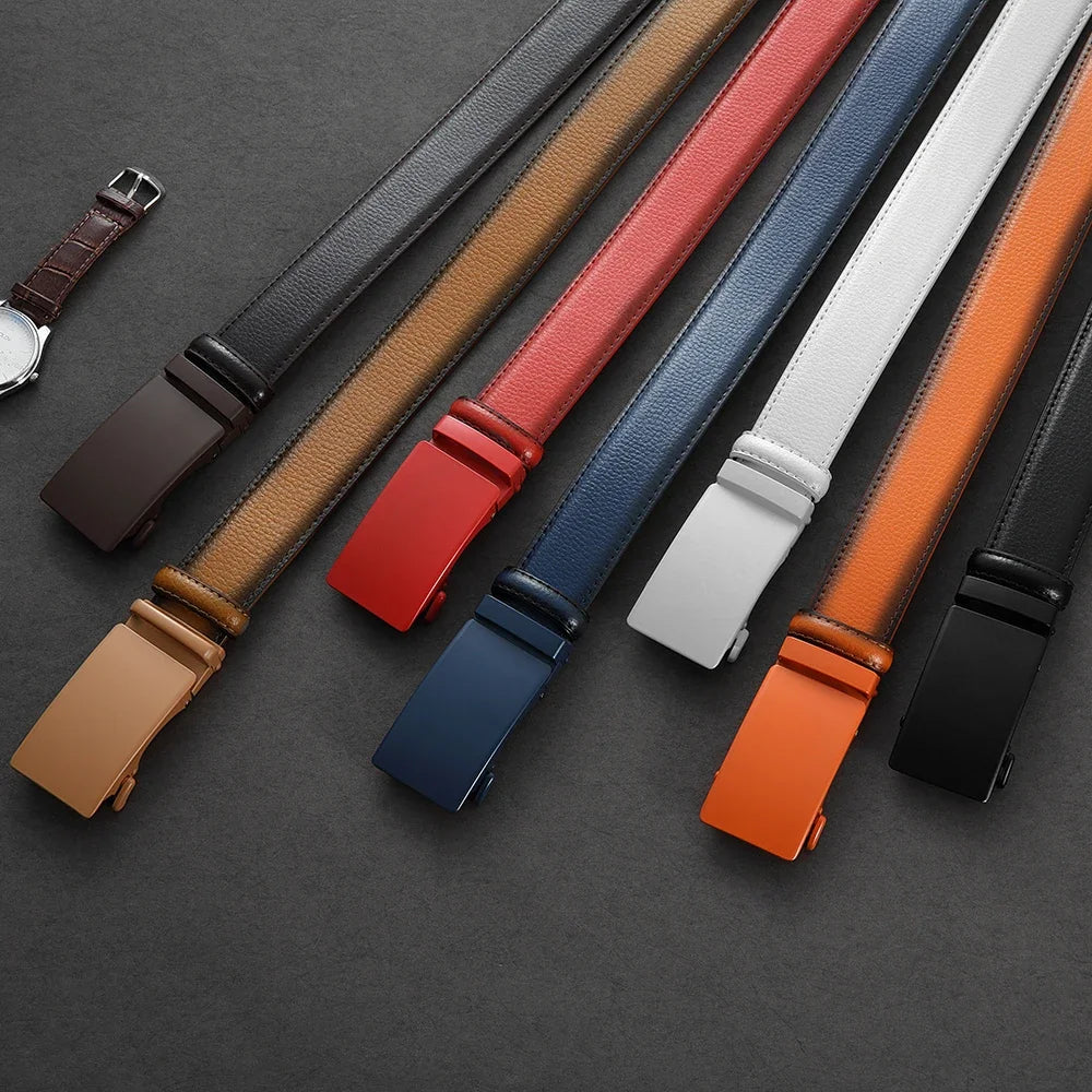 Men's Premium Leather Business Belt - Classic Alloy Buckle, Adjustable & Stylish for Casual & Formal Wear