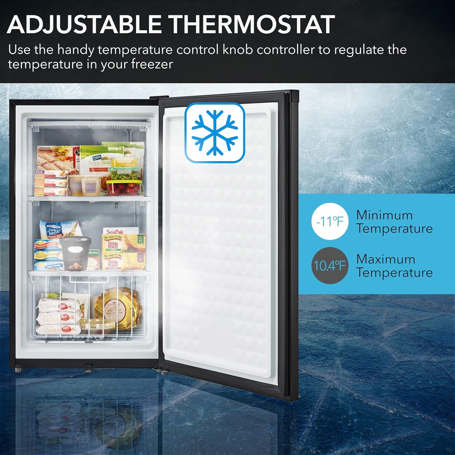 CUF-301BK 3 Cu. Ft Energy Star Locking Upright Freezer - Sleek Black Design
