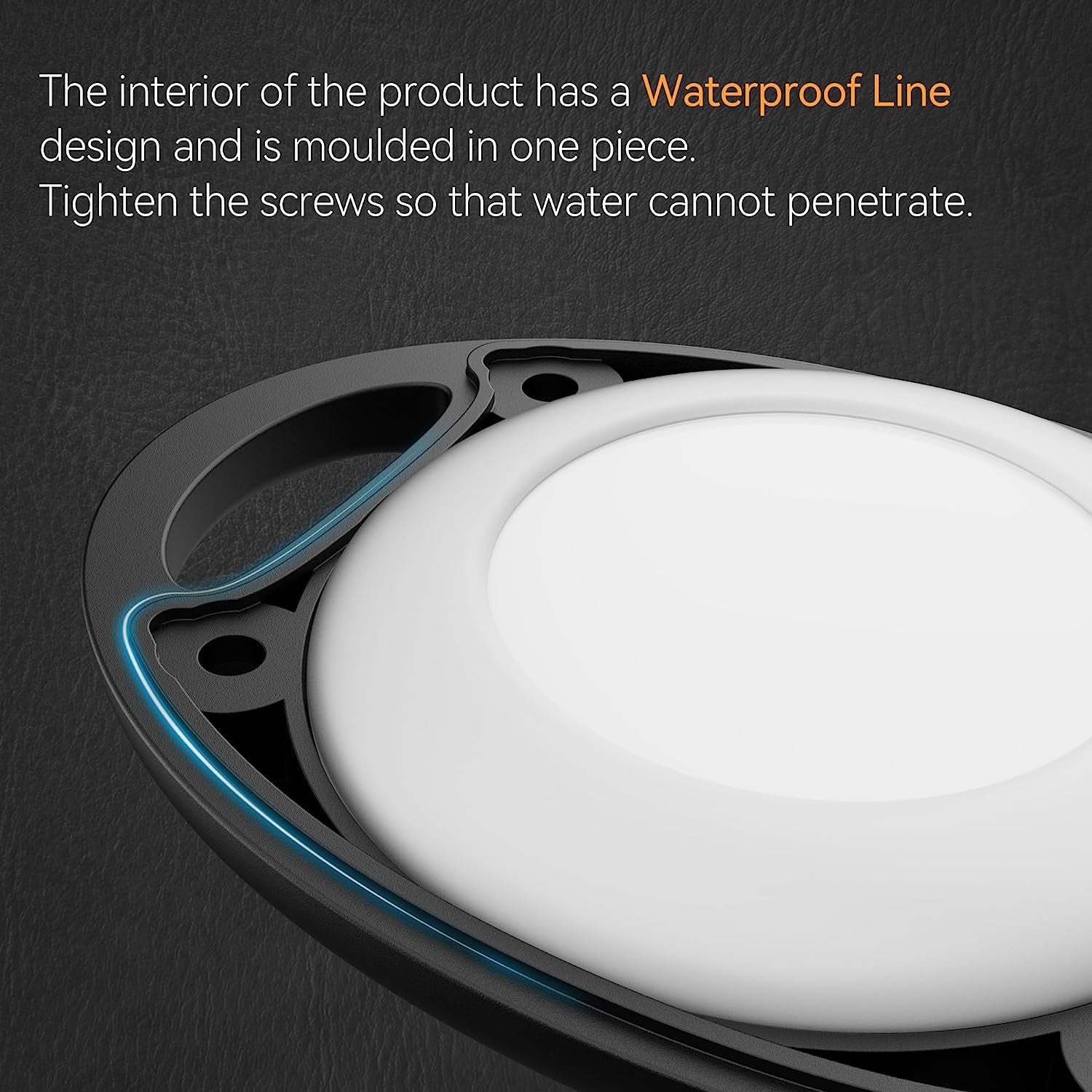 (4 Pack) for Airtag Keychain Holder Case | IPX8 Waterproof, Ultra-Compact | Portable Air Tag Holder Cover for Backpack, Keys, Luggage - 2 Black/2 Blue