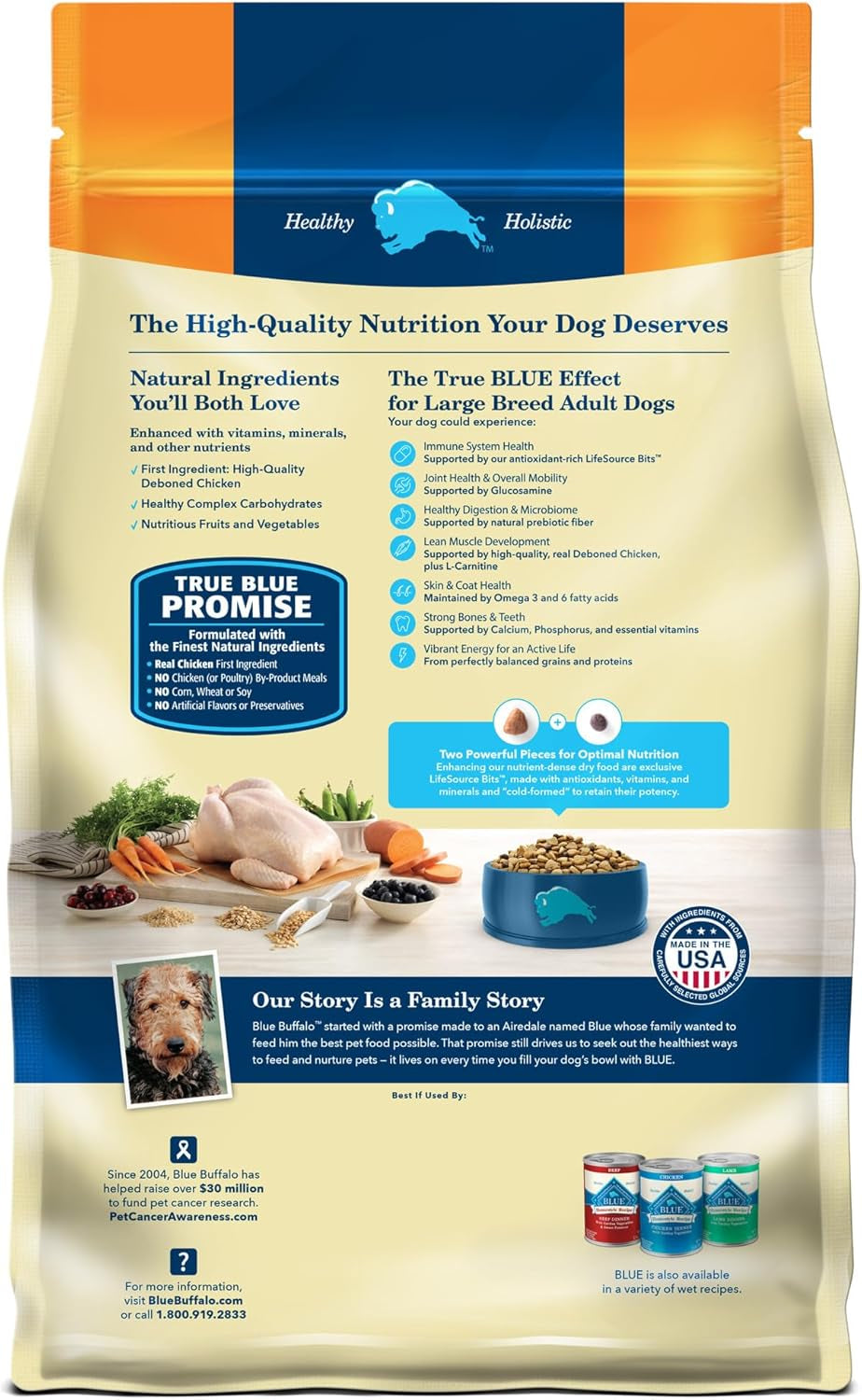 Life Protection Formula Large Breed Adult Dry Dog Food, Promotes Joint Health and Lean Muscles, Made with Natural Ingredients, Chicken & Brown Rice Recipe, 30-Lb Bag