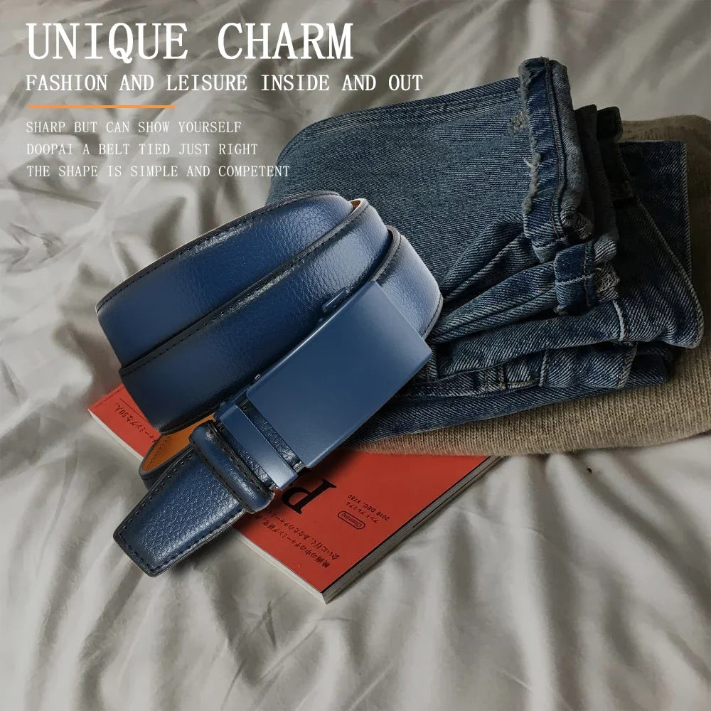 Men's Premium Leather Business Belt - Classic Alloy Buckle, Adjustable & Stylish for Casual & Formal Wear