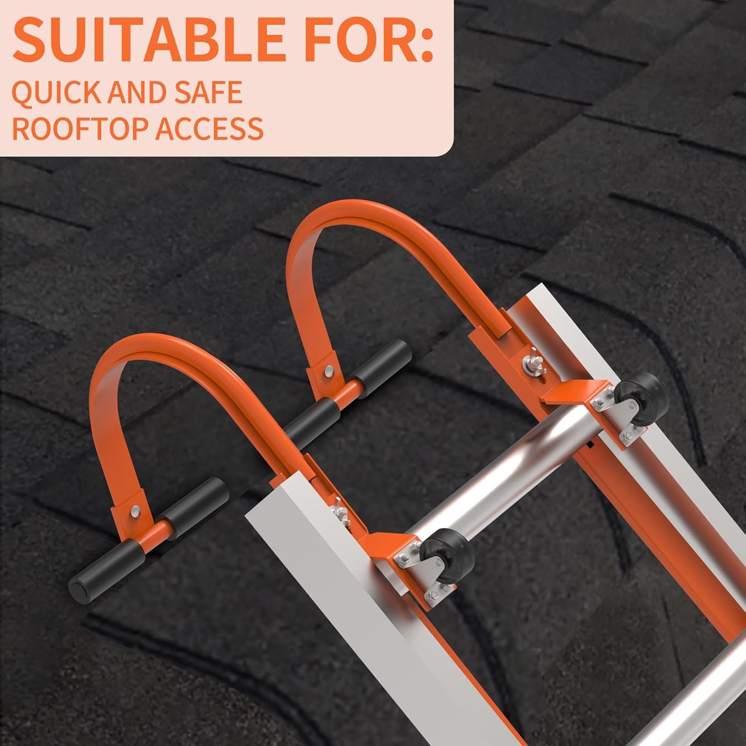Premium 2 Pack Heavy Duty Ladder Roof Hook with Rubber Grip T-Bar - Safely Access Steep Roofs with 500 Lbs Weight Rating!