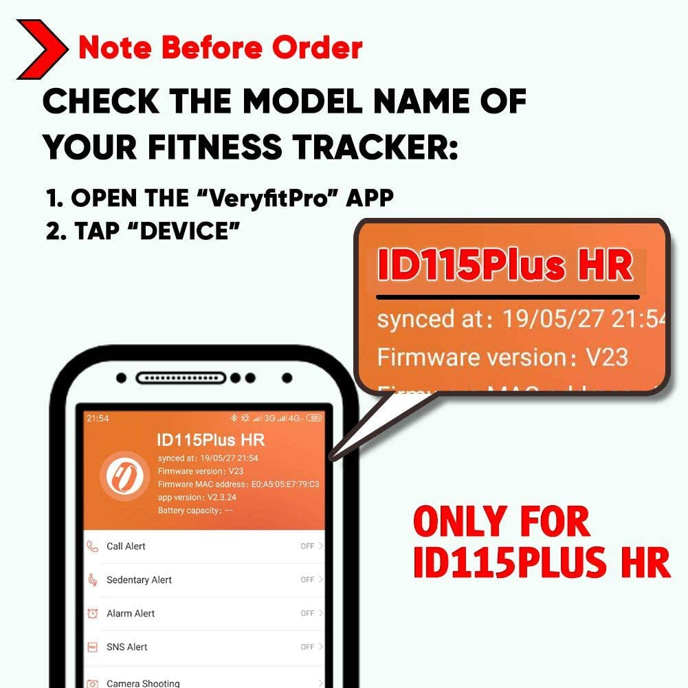 Replacement Bands for Veryfitpro ID115Plus HR Fitness Tracker - Stylish and Durable Smart Watch Accessories