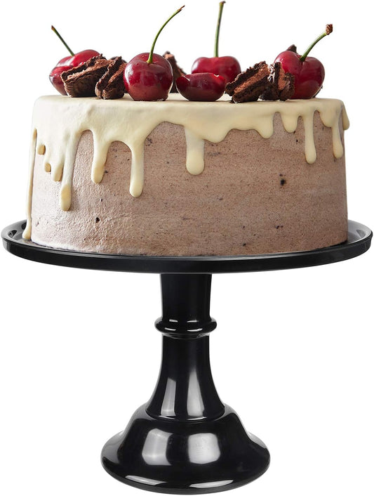 Elegant 11" Black Melamine Round Cake Stand - Perfect for Weddings, Birthdays, Holidays & Special Events!
